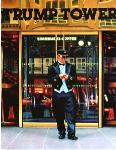 Trump Tower, painting of doorman in front of Trump Tower, New York