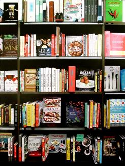 Cookbooks- hyperrealism acrylic still life painting by artist painter Gerard Boersma of cookbooks