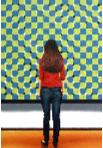 The Scream- museum and art within art hyperrealism painting by Gerard Boersma of woman enjoying painting by Edvard Munch